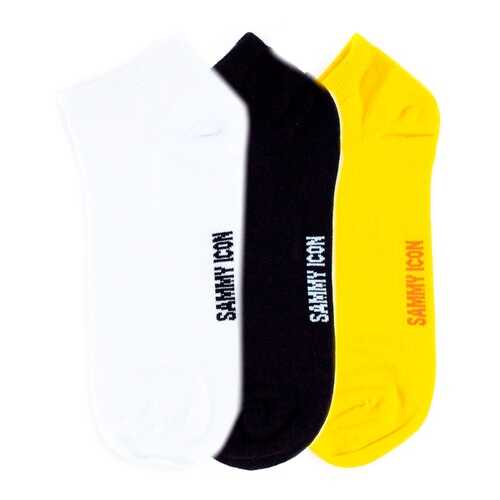 Комплект однотонных носков Sammy Icon Ankle Solid - 3 Pair Set - Yellow/White/Black в Бюстье
