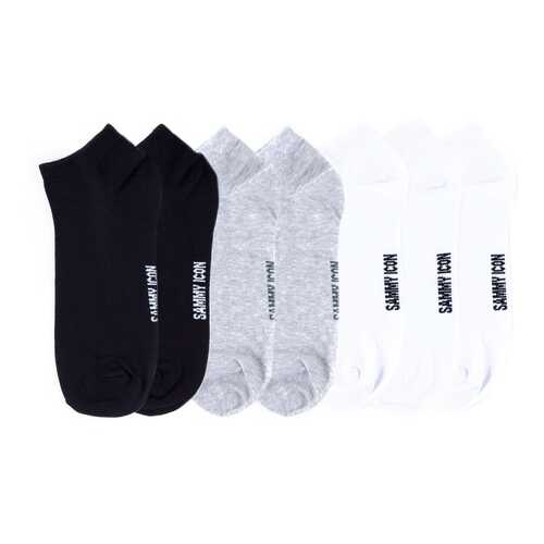 Комплект однотонных носков Sammy Icon Ankle Solid - 7 Pair Set - Black/Grey/White в Бюстье